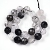 Natural Black Rutilated Quartz Bead Strands G-S345-8mm-30-3