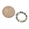 Round Natural Apatite & Green Aventurine & Amethyst & Moss Agate Beads Stretch Rings for Women RJEW-JR00714-01-3