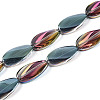 Electroplate Transparent Glass Beads Strands EGLA-N055-02I-1