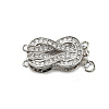 Brass Micro Pave Clear Cubic Zirconia Box Clasps X-KK-E084-28P-1