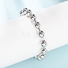 Brass Ball Link Chain Bracelets for Women BJEW-H640-02B-P-2
