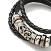 Braided PU Leather & Waxed Cords Triple Layer Multi-strand Bracelets BJEW-P329-08A-P-2