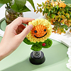 Cotton Kniiting Sunflower Decorate DJEW-WH0037-76-3