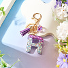 Alloy Resin Heart Keychains KEYC-TADJ0002-01G-R-4