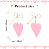 5 Pairs 5 Colors  Alloy Bowknot with Heart Dangle Stud Earrings EJEW-AN0003-59-2