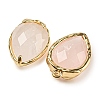Natural Rose Quartz Faceted Pendants G-M431-06G-03-2