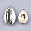 Electroplate Cowrie Shell Pendants SHEL-S266-04B-2