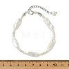 Natural Keshi Freshwater Pearl & Non-magnetic Synthetic Hematite Beaded Bracelets for Women BJEW-JB14107-4