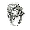 Skull Alloy Open Cuff Rings RJEW-K275-31AS-1