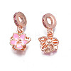 Rack Plating Alloy Enamel European Dangle Charms MPDL-N039-067-2