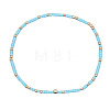Minimalist Glass Seed Beads & Brass Beads Stretch Bracelets for Women BC0195-11-1