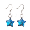 Electroplated Glass Star Dangle Earrings EJEW-JE05160-3