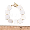 Shell Pearl & Brass Beaded Bracelets for Women BJEW-JB13780-02-4
