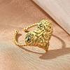 Heart Brass Cuff Rings for Women RJEW-C123-09G-3