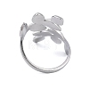 304 Stainless Steel Open Cuff Ring for Women RJEW-F166-12P-02-3