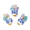 Printed Handmade Porcelain Beads Pendants PALLOY-JF05907-02-1