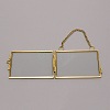 Brass Glass Hanging Photo Frame AJEW-WH0017-26G-2