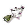 Brass Micro Pave Cubic Zirconia Pendants KK-L258-01P-C01-2