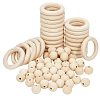 Round/Ring Unfinished Wood Beads PH-WOOD-G003-02-1