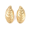 Texture Oval 304 Stainless Steel Stud Earrings for Women EJEW-K278-30G-1