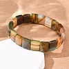 Dyed & Heated Natural Banded Agate Faceted Beaded Stretch Bracelets for Women BJEW-K251-08D-3