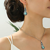 Bohemian Style Alloy & Synthetic Turquoise Pendant Necklaces & Dangle Earrings Sets WG2E1B4-06-2