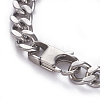 304 Stainless Steel Curb Chain ID Bracelets BJEW-I279-02P-4