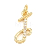 Brass Micro Pave Clear Cubic Zirconia Pendants CU-CBA7939-01T-G-1