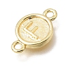 Brass Disc with Initial Links Connector Charms KK-E802-36G-F-2