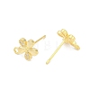 Brass Micro Pave Clear Cubic Zirconia Stud Earring Findings KK-Z099-01G-02-2