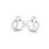 Silver Color Plated Alloy Letter Pendants PALLOY-J718-01S-D-1