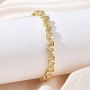 Heart Brass Micro Pave Clear Cubic Zirconia Link Chain Bracelets for Women BJEW-C156-07C-G-1