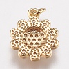 Brass Micro Pave Cubic Zirconia Charms ZIRC-E147-34G-2