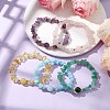 Rhombus Natural Gemstone Beads Stretch Bracelets for Women BJEW-JB10984-2