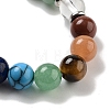 Natural Mixed Gemstone Round Beaded Chakra Stretch Bracelets BJEW-K251-01-5
