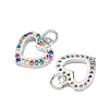 SHEGRACE Valentine's Day Brass Colorful Cubic Zirconia Charms XGRQ3P059-570P-2