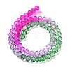 Transparent Painted Glass Beads Strands X1-DGLA-A034-T8mm-A06-5