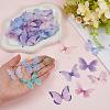 60Pcs 10 Colors Cloth Butterfly Ornament Accessories DIY-CY0004-04-3