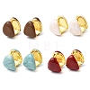 Brass Enamel Hoop Earrings EJEW-P333-06G-2