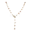 Natural Sunstone Chip Handmade Link Chain Necklaces NJEW-JN05811-03-2