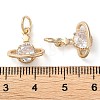 Rack Plating Brass Micro Pave Clear Cubic Zirconia Charms KK-D097-03G-3