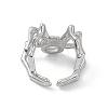 Spider Natural Rainbow Moonstone Cuff Rings RJEW-G273-02P-06-3