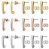 30Pcs 3 Color 304 Stainless Steel Stud Earring Findings  STAS-DC0004-46-1