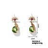 Exquisite Shiny Elegant Earrings with Green Water Drop Flower Design XF5569-1