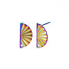 Rainbow Color 304 Stainless Steel Stud Earring Findings STAS-N098-015-3