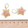 Valentine's Day Flower Natural Malaysian Jade & Glass Seed Beaded Leverback Earrings EJEW-MZ00700-01-4
