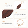 Walnut Wood Pendant Keychains KEYC-TAC0034-06B-5
