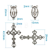 Rosary Cross and Center Sets for Rosary Bead Necklace Making TIBEP-TA0002-14AS-10
