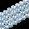 Electroplate Transparent Glass Beads Strands GLAA-T032-T8mm-AB14-1