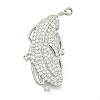Feather Brass Micro Pave Cubic Zirconia Enhancer Shortener Bails KK-F934-07A-P-1